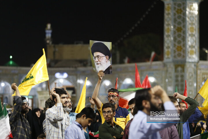 تجمع مردم قم در اعلام انزجار و فریاد انتقام دربرابر تجاوزات آمریکا و رژیم صهیونیستی