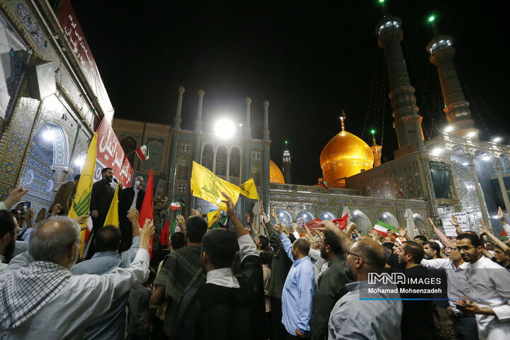 تجمع مردم قم در اعلام انزجار و فریاد انتقام دربرابر تجاوزات آمریکا و رژیم صهیونیستی