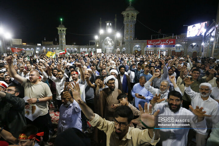 تجمع مردم قم در اعلام انزجار و فریاد انتقام دربرابر تجاوزات آمریکا و رژیم صهیونیستی