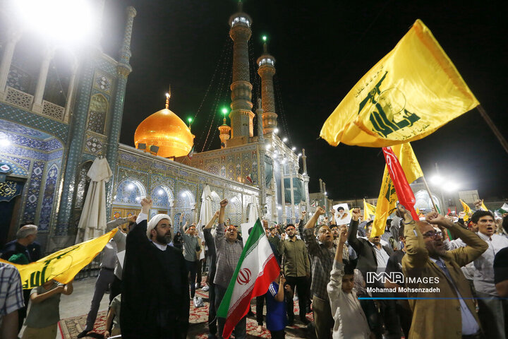 تجمع مردم قم در اعلام انزجار و فریاد انتقام دربرابر تجاوزات آمریکا و رژیم صهیونیستی