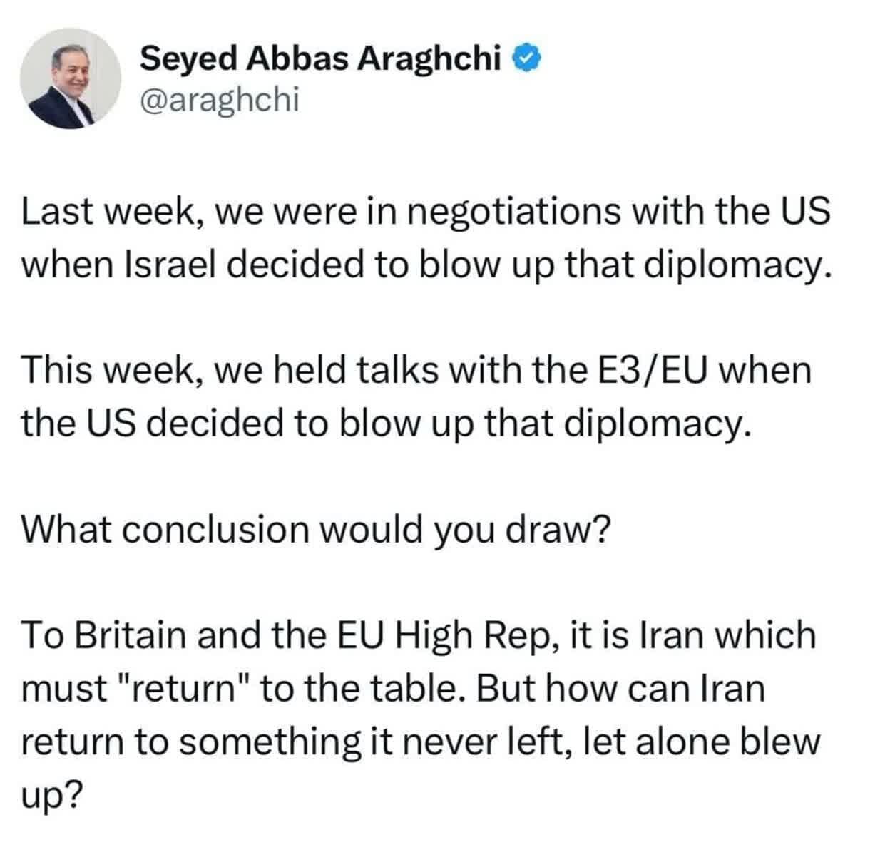 ایران چگونه به میز مذاکرهای برگردد که اسرائیل و آمریکا نابودش کردهاند؟