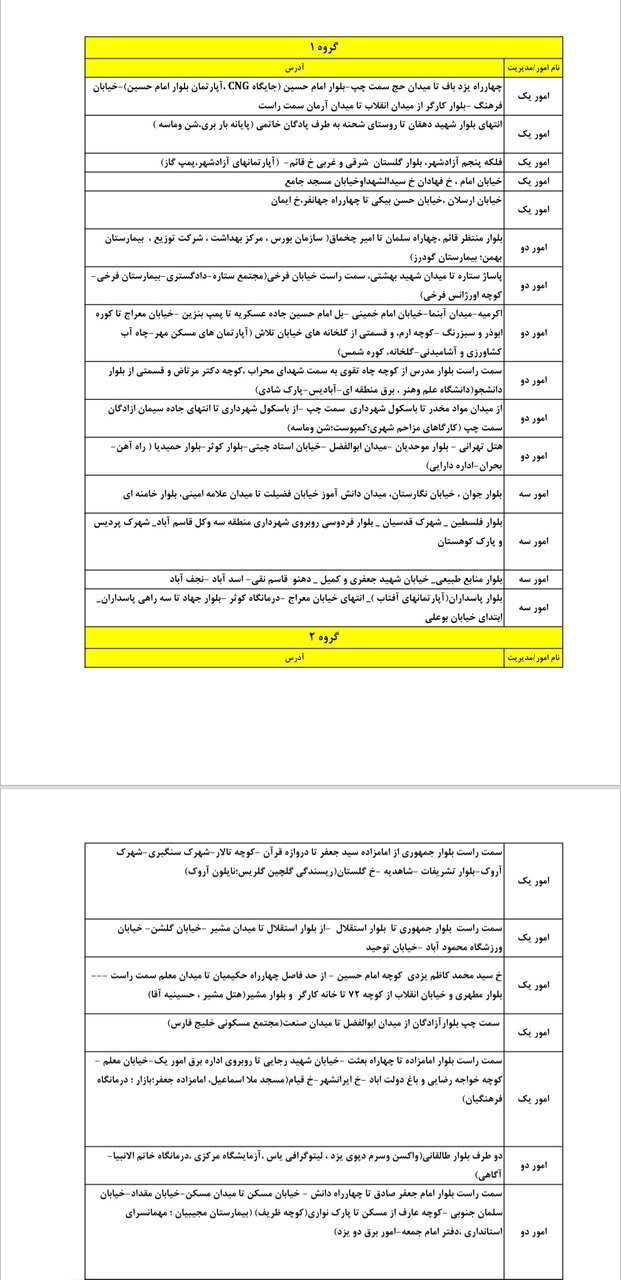 جدول کامل خاموشی برق یزد دوشنبه ۲ تیر ۱۴۰۴ / زمان‌بندی قطعی برق گروه‌های مختلف