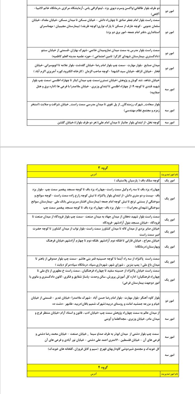 جدول کامل خاموشی برق یزد دوشنبه ۲ تیر ۱۴۰۴ / زمان‌بندی قطعی برق گروه‌های مختلف