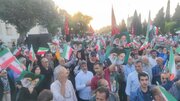 فیلم| تجمع بزرگ مردم شیراز در حمایت از عملیات بشارت فتح