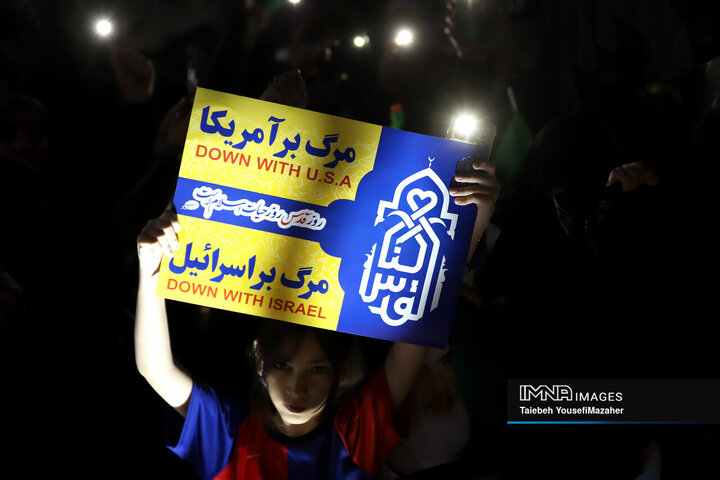 خروش مردم همدان در حمایت از عملیات «وعده صادق ۳» و پاسخ قاطع ایران به آمریکا