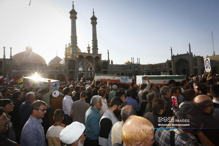 تشییع 8 شهید تجاوز رژیم صهیونیستی به کشور در قم