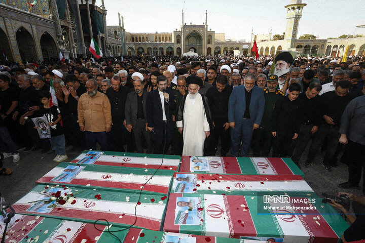 تشییع 8 شهید تجاوز رژیم صهیونیستی به کشور در قم