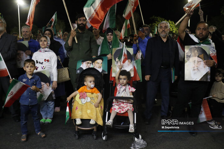 تجمع مردم تبریز در حمایت از پاسخ قاطع ایران به تجاوز امریکا