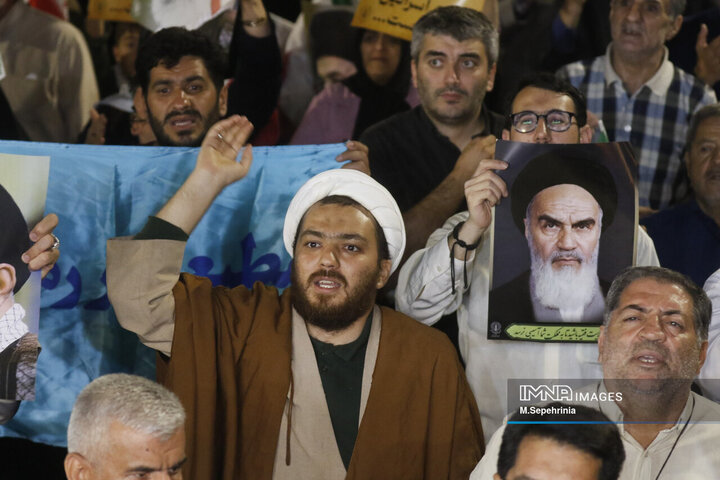 تجمع مردم تبریز در حمایت از پاسخ قاطع ایران به تجاوز امریکا