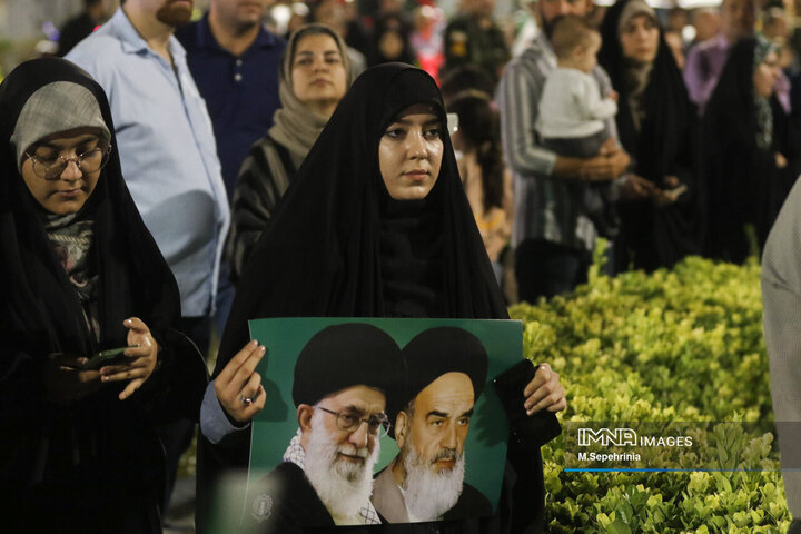 تجمع مردم تبریز در حمایت از پاسخ قاطع ایران به تجاوز امریکا