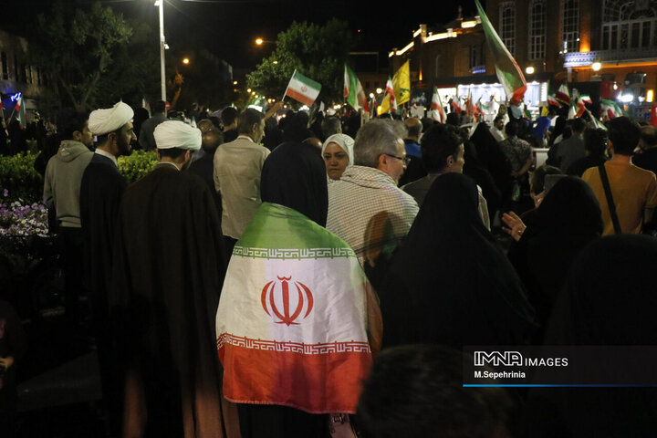 تجمع مردم تبریز در حمایت از پاسخ قاطع ایران به تجاوز امریکا