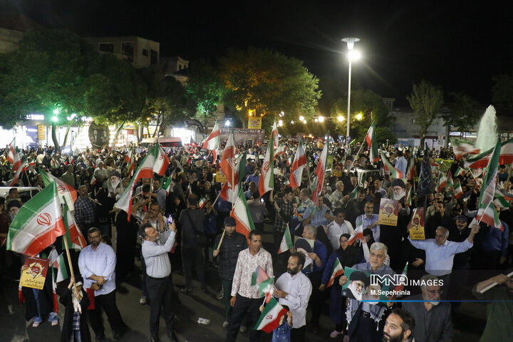 تجمع مردم تبریز در حمایت از پاسخ قاطع ایران به تجاوز امریکا