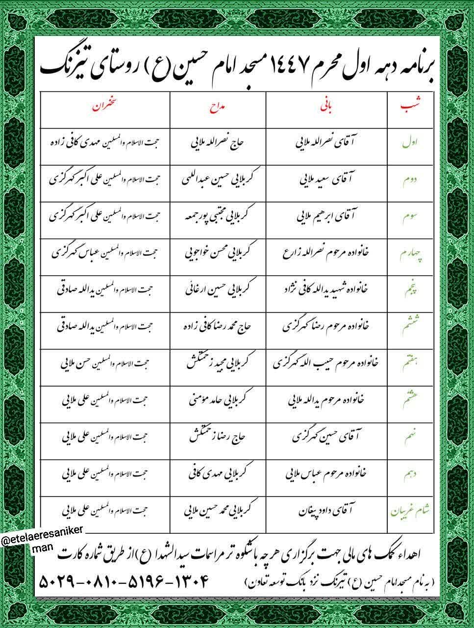 محرم در کرمان هیئت کجا بریم؟