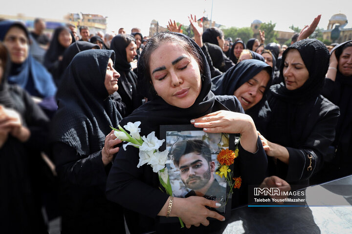 مراسم تشییع پیکر شهدای حملات رژیم صهیونیستی در همدان