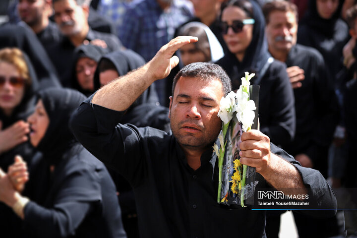 مراسم تشییع پیکر شهدای حملات رژیم صهیونیستی در همدان