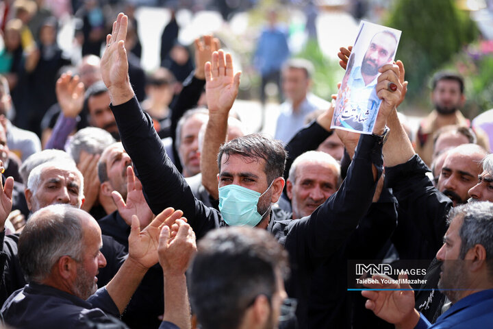 مراسم تشییع پیکر شهدای حملات رژیم صهیونیستی در همدان