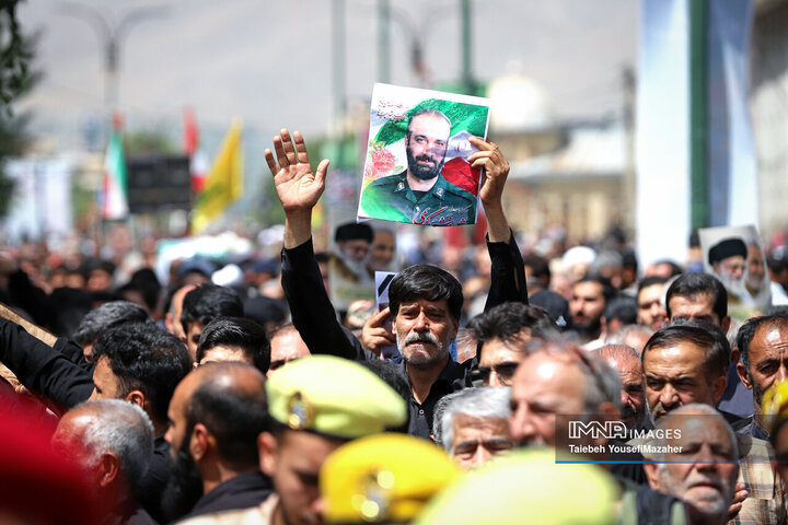 مراسم تشییع پیکر شهدای حملات رژیم صهیونیستی در همدان