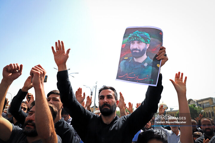 مراسم تشییع پیکر شهدای حملات رژیم صهیونیستی در همدان