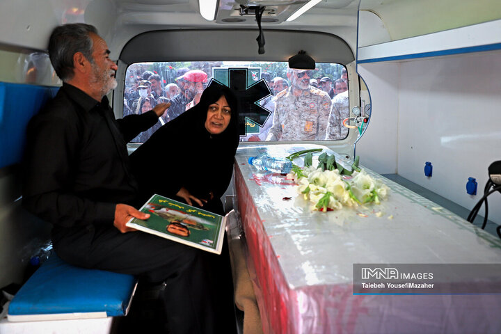 مراسم تشییع پیکر شهدای حملات رژیم صهیونیستی در همدان