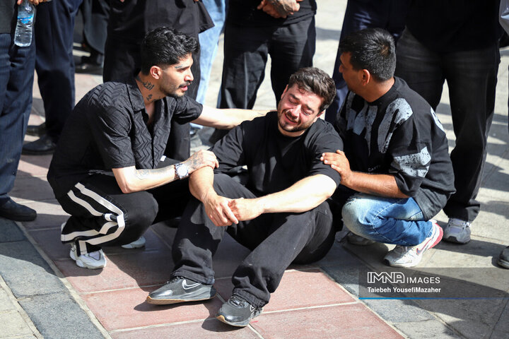 مراسم تشییع پیکر شهدای حملات رژیم صهیونیستی در همدان