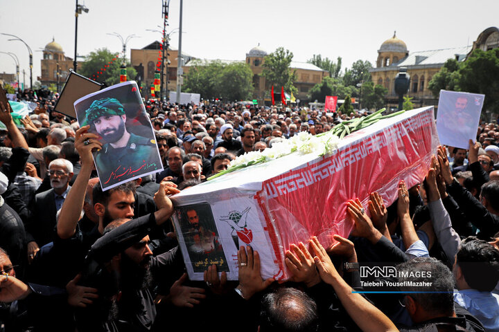 مراسم تشییع پیکر شهدای حملات رژیم صهیونیستی در همدان