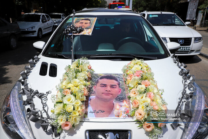 مراسم تشییع پیکر شهدای حملات رژیم صهیونیستی در همدان