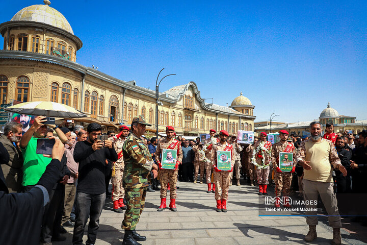مراسم تشییع پیکر شهدای حملات رژیم صهیونیستی در همدان