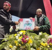 پیکر رئیس شهید سازمان اطلاعات سپاه در بهشت رضا مشهد آرام گرفت