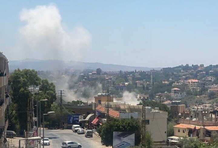 حمله رژیم صهیونیستی به یک ساختمان در شهر نبطیه لبنان + فیلم