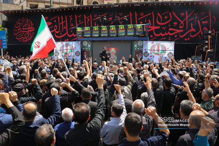 مراسم تشییع 15 شهید تجاوز رژیم صهیونیستی به کشور در همدان