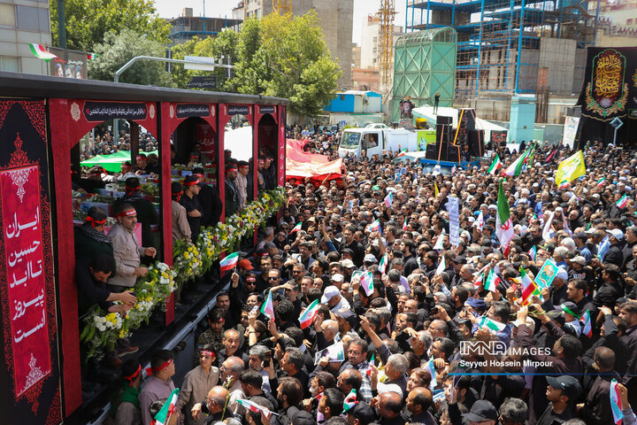 مراسم تشییع 15 شهید تجاوز رژیم صهیونیستی به کشور در همدان