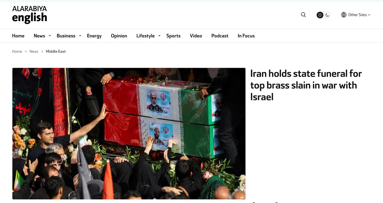 بازتاب مراسم باشکوه تشییع شهدای اقتدار در رسانههای جهان