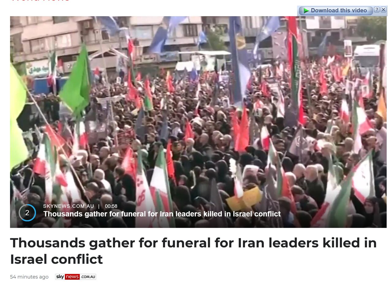 بازتاب مراسم باشکوه تشییع شهدای اقتدار در رسانههای جهان