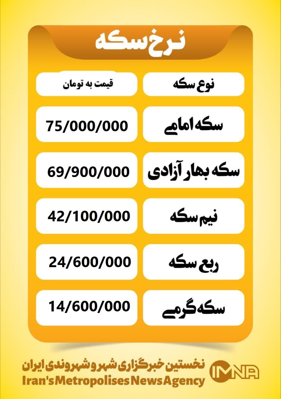 قیمت سکه امروز شنبه ۷ تیر ۱۴۰۴