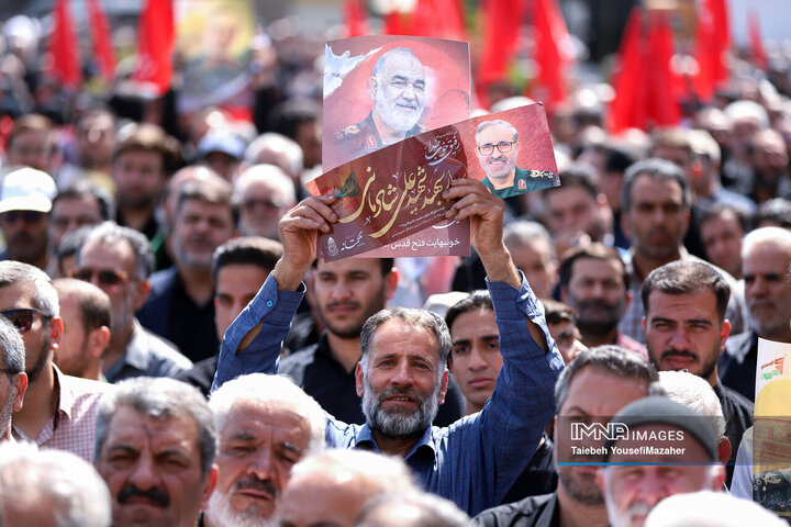 مراسم تشییع سردار شهید علی شادمانی در همدان