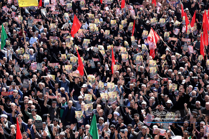 مراسم تشییع سردار شهید علی شادمانی در همدان
