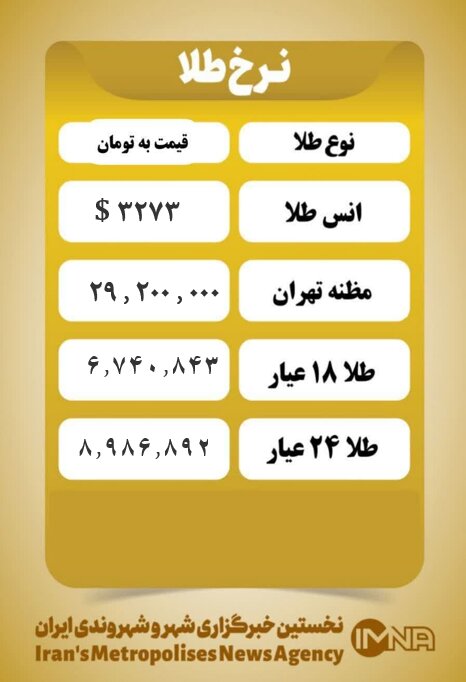 قیمت طلا امروز یکشنبه ۸ تیر ۱۴۰۴