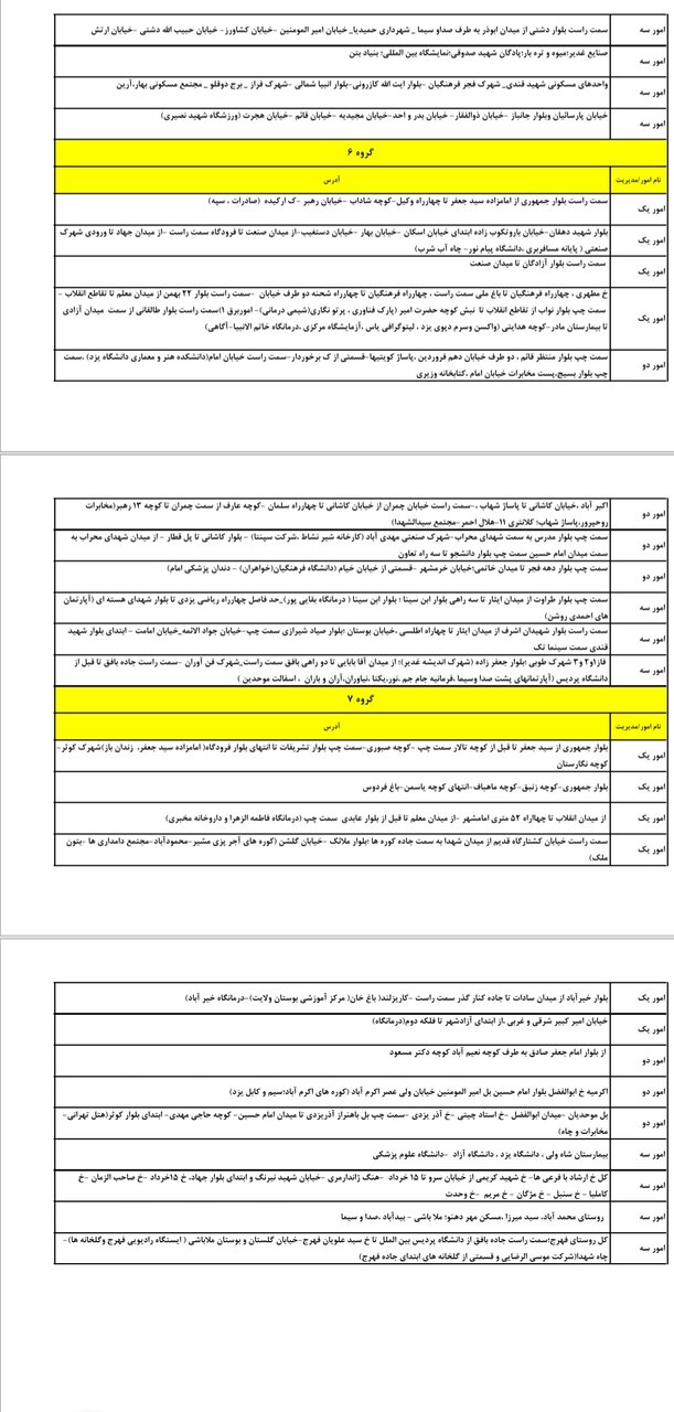 جدول کامل خاموشی برق یزد دوشنبه ۹ تیر ۱۴۰۴ / زمانبندی قطعی برق گروههای مختلف