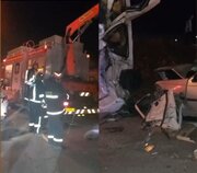 وقوع ۱۸ تصادف زنجیره‌ای شب گذشته در اتوبان نطنز کاشان به علت یخبندان