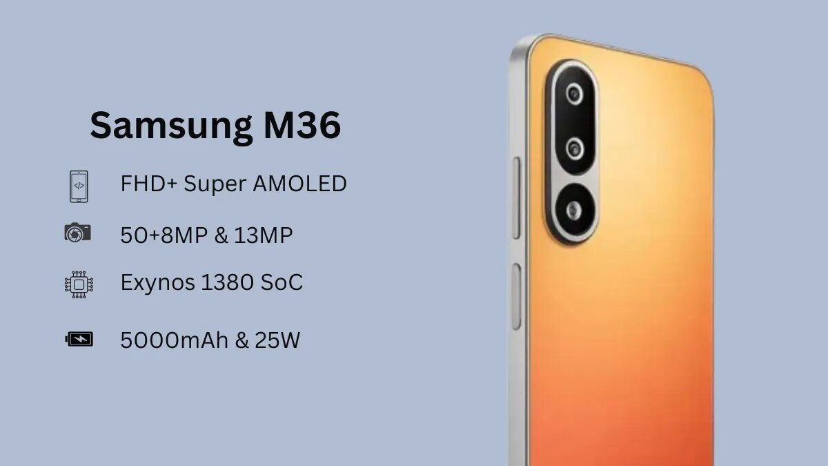 مشخصاسات سامسونگ گلکسی M36 + قیمت سامسونگ گلکسی M36