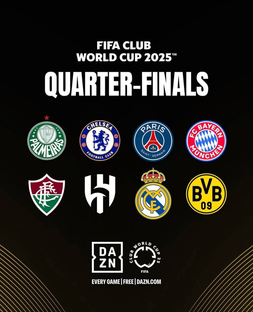 تیمهای حاضر در مرحله یک چهارم نهایی جامجهانی باشگاهها +برنامه بازیها