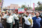 تشییع پیکر پاک شهید مهدی‌پور در قزوین + فیلم