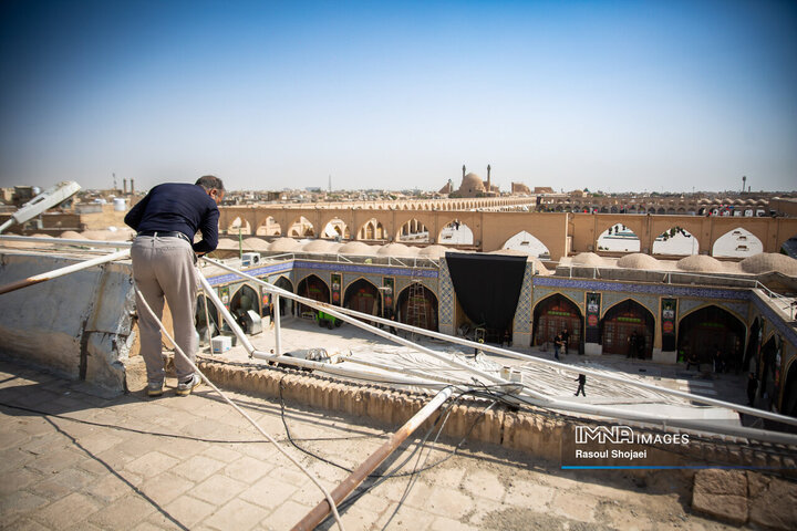 مراسم برافراشتن خیمه‌گاه حسینی امامزاده هارونیه(ع) اصفهان