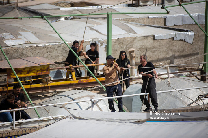 مراسم برافراشتن خیمه‌گاه حسینی امامزاده هارونیه(ع) اصفهان