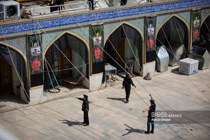 مراسم برافراشتن خیمه‌گاه حسینی امامزاده هارونیه(ع) اصفهان