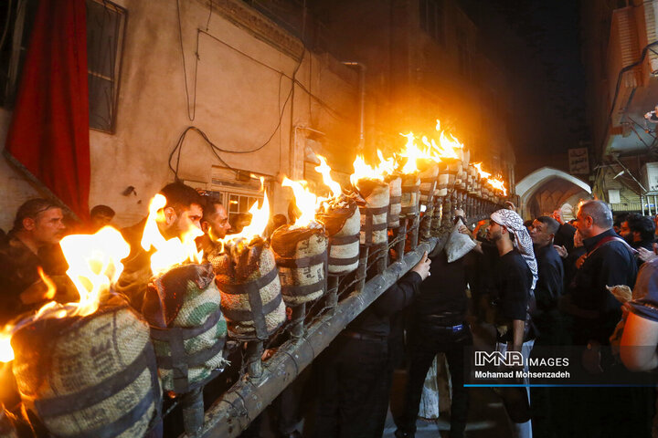 آیین مشعل گردانی نجفی های مقیم قم