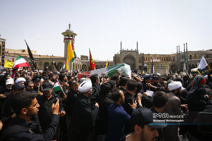 تشییع پیکر سرلشکر شهید «محمد سعید ایزدی» و جانباز شهید «محمد آقازیارتی» در قم