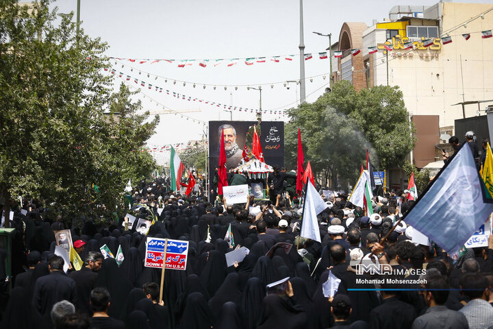 تشییع پیکر سرلشکر شهید «محمد سعید ایزدی» و جانباز شهید «محمد آقازیارتی» در قم
