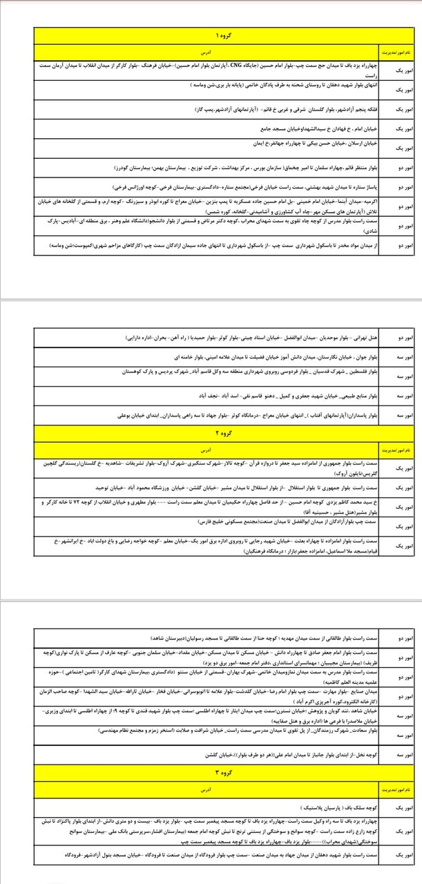 جدول کامل خاموشی برق یزد جمعه ۱۳ تیر ۱۴۰۴ / زمان‌بندی قطعی برق گروه‌های مختلف