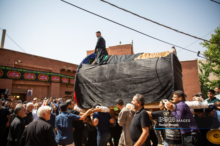 آیین نخل گردانی روز عاشورا در روستای تاریخی ابیانه